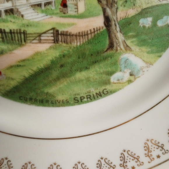 Set of 2 Currier & Ives Collectible Seasons Decorative Plates Spring and Summer - Picture 8 of 12